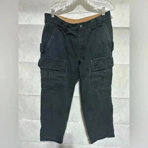 Duluth Trading Men's Fire Hose Relaxed Fit Cargo Work Pants Black 36x32 EUC!